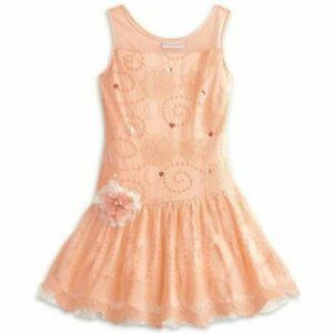 American Girl Dress size 7 Peach & Sparkles